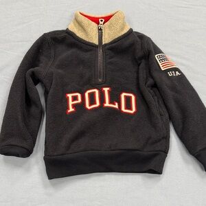 Polo by Ralph Lauren Black and Tan Kids Fleece Hoodie